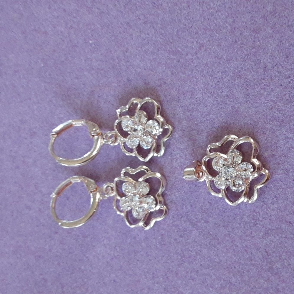 Earrings and necklace pendant